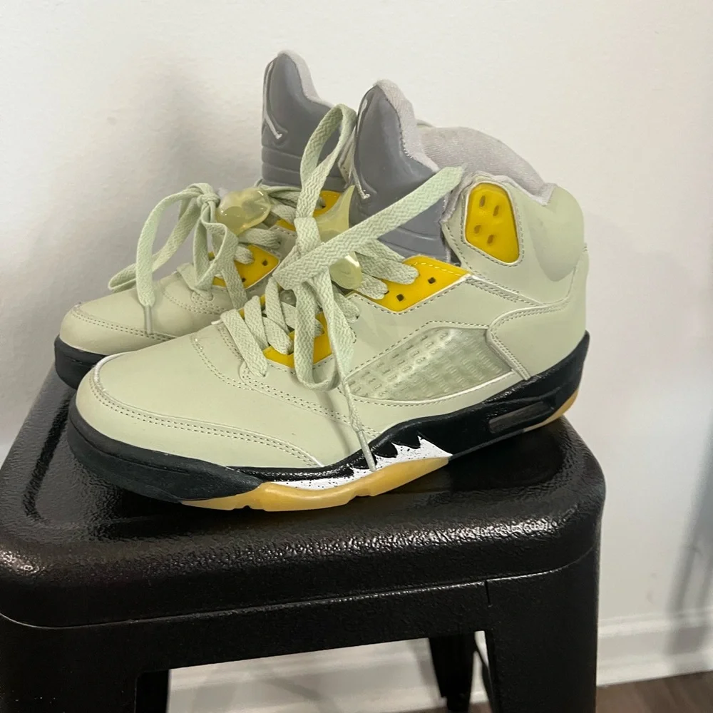 Jordan Pale Green & Yellow High-Top Sneakers